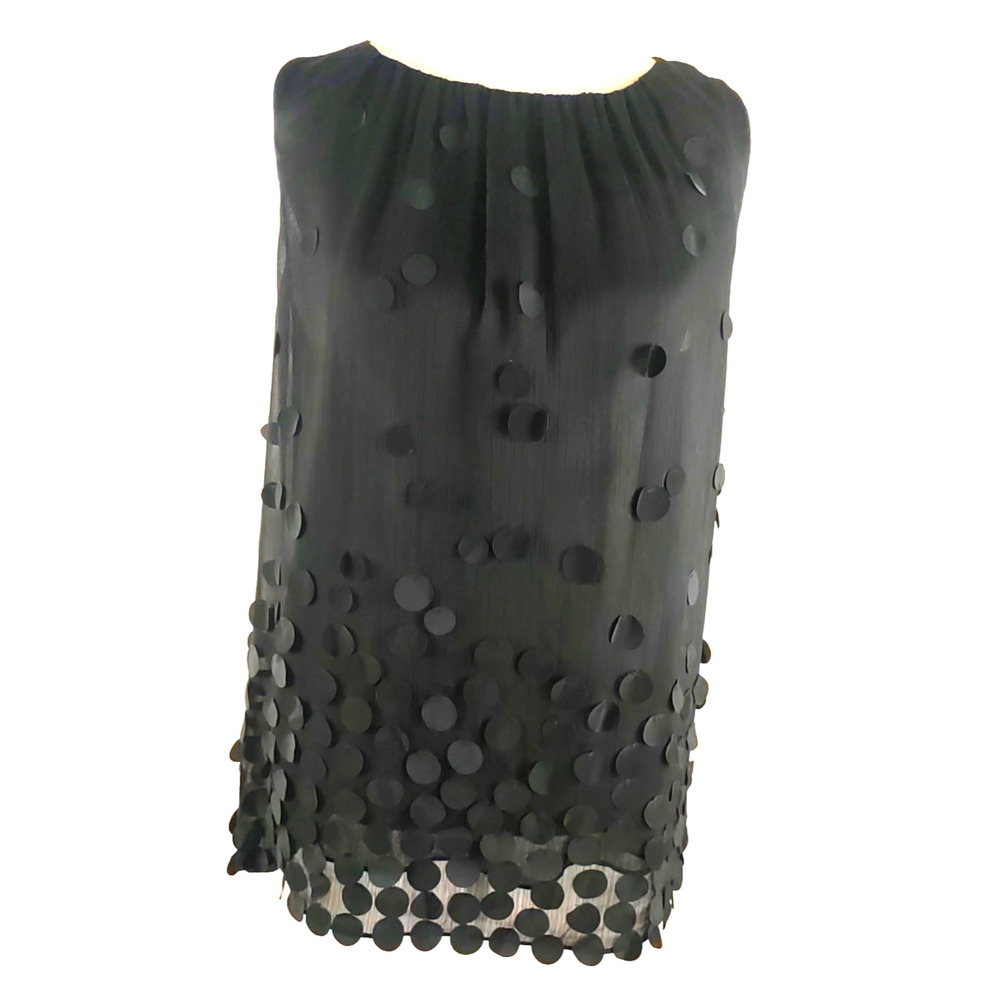 Talbot's Women's Sleeveless Dress Tank Top Black Party Shirt Size 12